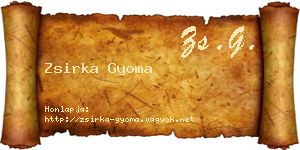 Zsirka Gyoma névjegykártya
